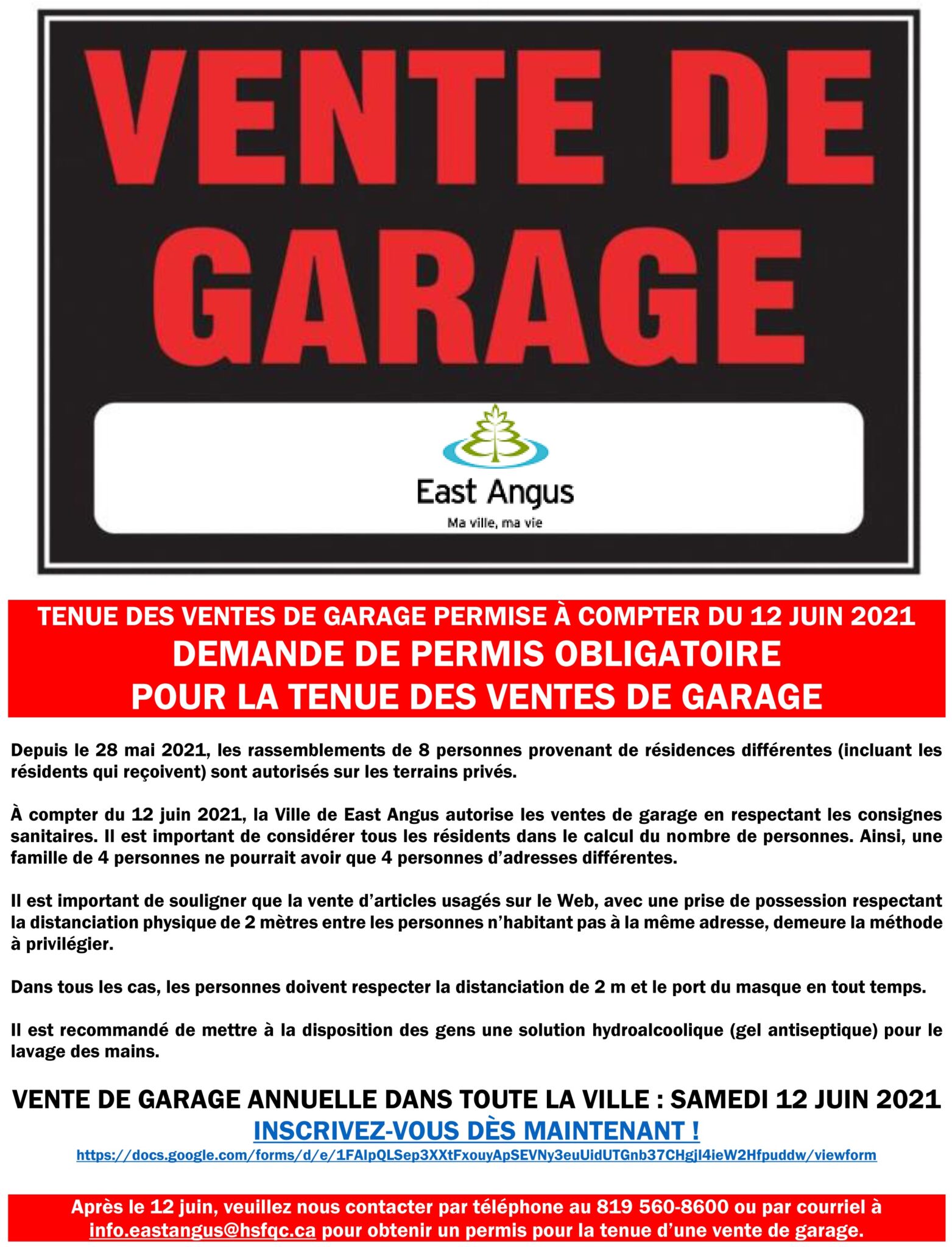 Ventes de garage annuelle dans toute la ville Ville East Angus